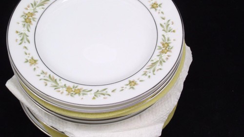 Style House Fine China Mayfair Platinum Trim Dishes Salad Plates Lot of 4 - Picture 5 of 9