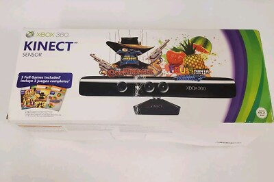 XBOX 360 Kinect Sensor LPF-00068 Sealed In Box  3 Full Games Included