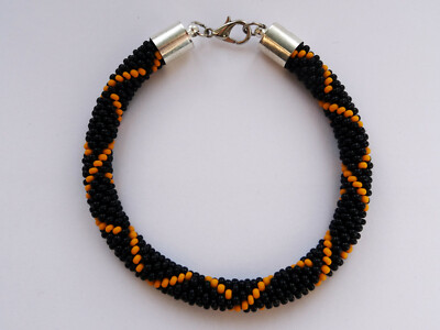 Handmade Czech Seed Beaded Crochet Bracelet Jewelry Gift for