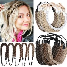 Ladies Braided Synthetic Plait Plaited Elastic Hair Band Headband Hair Extension