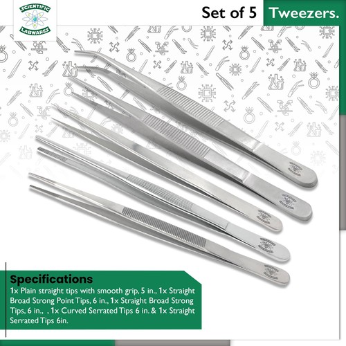 Scientific Labwares Precisión y Puntas Dentadas Ultimate Pinceps Paquete 4.5"-6" - Imagen 2 de 6