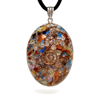Orgon AnhäNger 7 Chakra Halskette Orgonit Edelstein Harz Kupfer Spule Schmuck