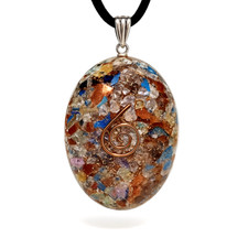 Orgone Pendant 7 Chakra Necklace Orgonite Gemstone Resin Copper Coil Jewellery