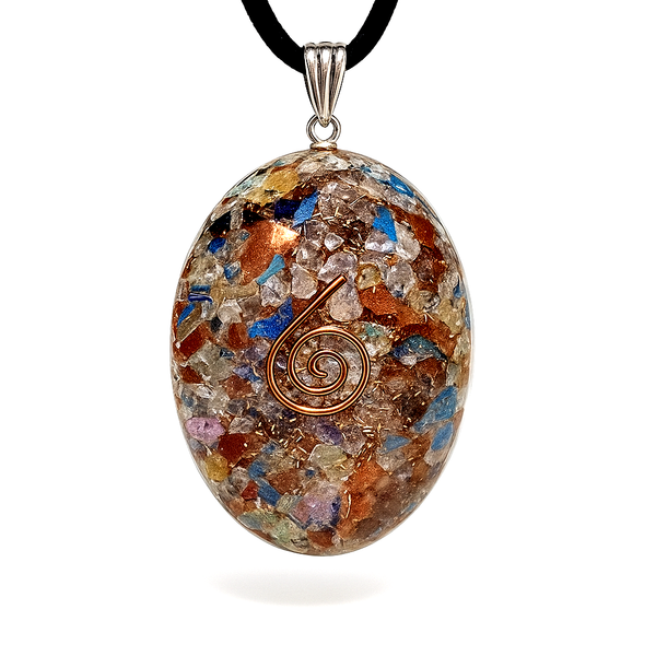 Orgon AnhäNger 7 Chakra Halskette Orgonit Edelstein Harz Kupfer Spule Schmuck-image
