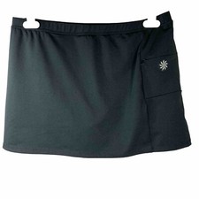 Athleta Medium Black Skort 1 Zipper Pocket Poly Lycra Blend