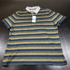 Penguin Munsingwear Shirt Mens Extra Large Blue Yellow Striped Heritage Slim New