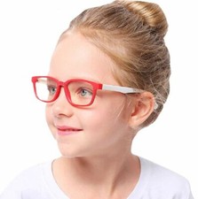 2pcs KIDS Anti Blue Light Glasses Silicone Optical Frame Boys Girls PINK BLUE