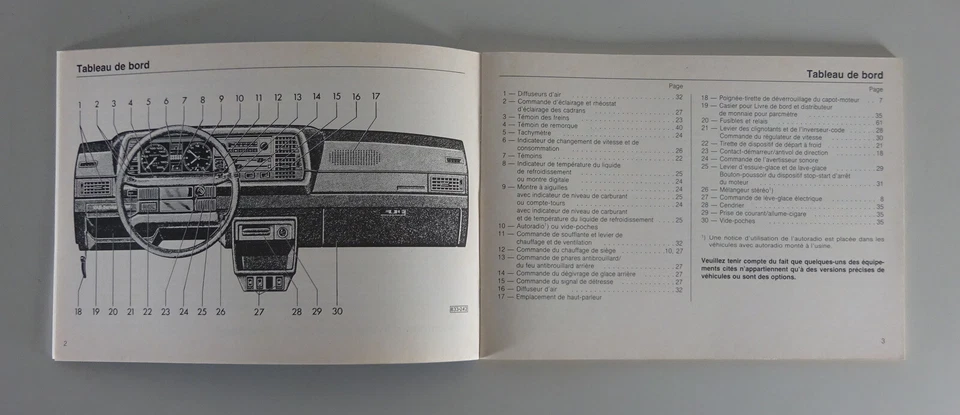 Nota Di Manutenzione / Manuale VW SANTANA Edizione 11/1981 - Immagine 2 di 2