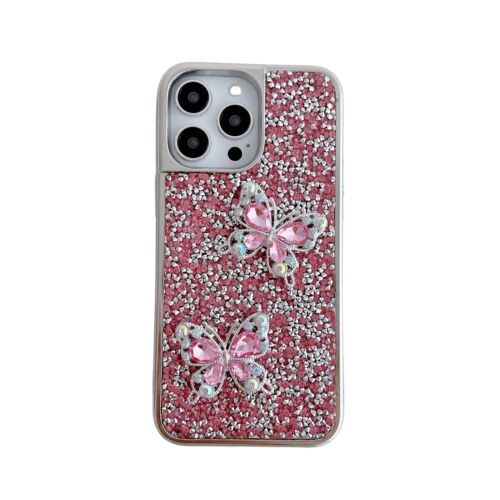 For iPhone Samsung Google Flash Diamond Butterfly Case Plating Bling Phone Cover - Picture 3 of 15