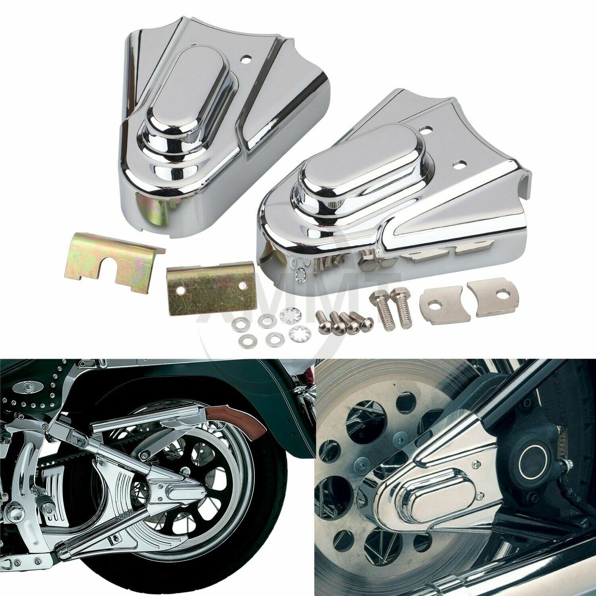 Chrome Phantom Rear Axle Covers For Harley Softail Heritage