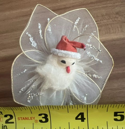 Vtg 1950's Ornaments Tulle Chenille Pipe Cleaner Christmas Angels Santa - Picture 3 of 9