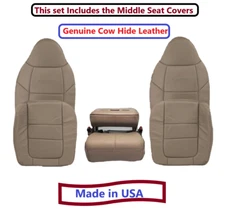 2001 Seat Covers For Ford F250-F350-F450 Lariat Crew Cab Tan Perforated Leather