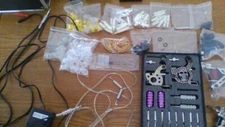 large tattoo kit, 5 machines, 2 power supplies, 1 foot pedal all metal fittings.