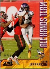 2021 SCORE ALL-HANDS TEAM GOLD ZONE PARALLEL #AH4 JUSTIN JEFFERSON 16/50