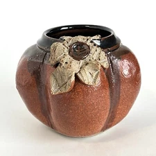 Club Mud Pottery Rustic Pot Planter Primative Rust Farmhouse 6 Inch Signed