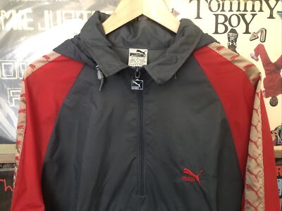 VTG. PUMA SAVANNAH CALCUTTA WINDBREAKER GRAY / RED SIZE L BEAT