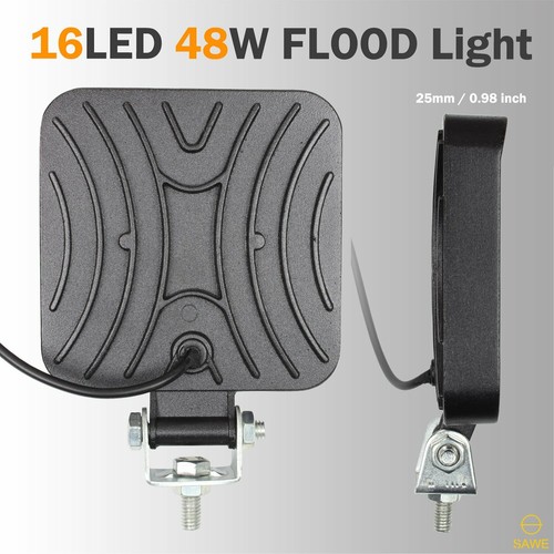 4 x 48W LED Work Light Truck OffRoad Tractor Flood Lights 12V 24V White ATV SUV - Picture 4 of 7