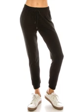 Women's French Terry Sweat Pants Relaxed Fit Drawstring Fleece Jogger Pants 