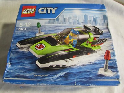 Hervorragendes komplettes & verpacktes LEGO CITY Set 60114 Rennmotorboot KOSTENLOSER VERSAND + VERPACKUNG