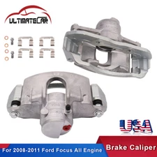 Set(2) Front Disc Brake Caliper w/ Bracket For 2008-2011 Ford Focus Left & Right
