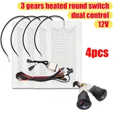 Carbon Fiber Car Heated Seat Universal Heater Kit 2 Seat 12V with Round Switch