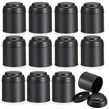 12 Pack 8 fl oz Black Tea Tins, Airtight Double Lids, Loose Leaf Storage, Can