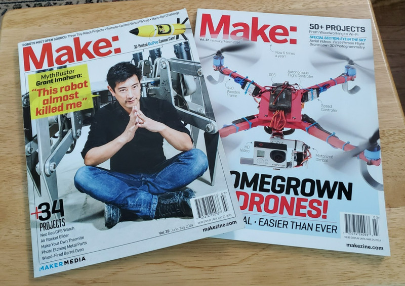 Make Magazine Issue 39 featuring MythBuster Grant Imahara & Issue  37 from 2014