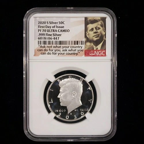2020-S Silver Half Dollar NGC PF70 Ultra Cameo First Day Issue