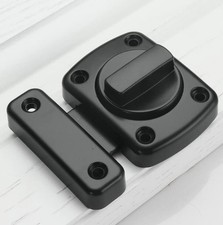Sliding Door Lock Bar Hook-and-Eye Buckle Latch Black Wooden Fence Door Latch...