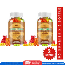 Ashwagandha Gummies 2000mg 2 PACK Organic Root Extract Supplement Women  Men