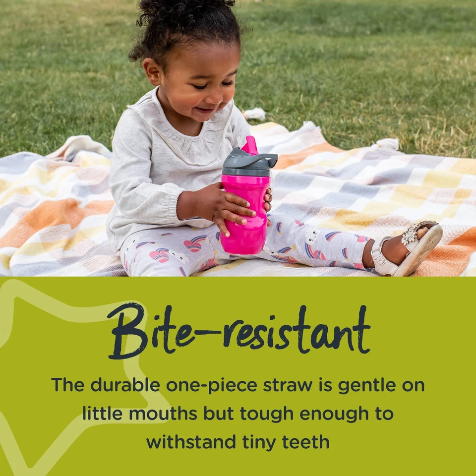 Tommee Tippee 9oz Pink Toddler Straw Cup Spill Proof BPA Free Easy Clean - Image 4 of 4
