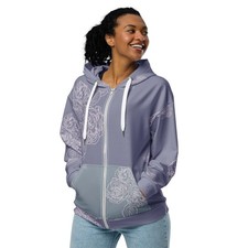 Graphic Flower Purple Unisex zip hoodie