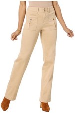 DG2 by Diane Gilman Women's Stretch Patch Pocket Trouser Jean Sesame