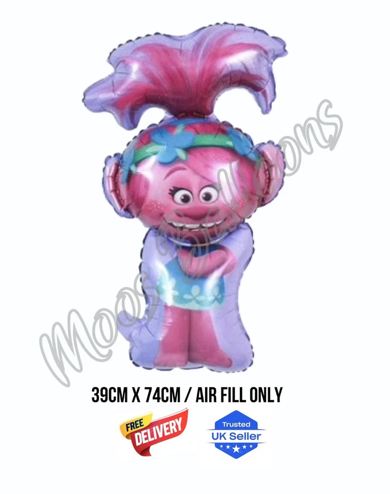 Trolls Princess Poppy Supershape Balloons 74cm Birthday UK Seller