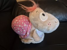 Nici Plüsch Schnecke weiß rosa XL 24 x 20 c...