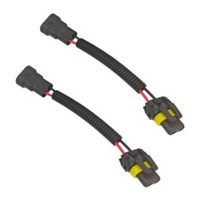 2 PCS Car Bulb Socket Conversion Wiring Harness, 9005 9006 H11 Extension Black