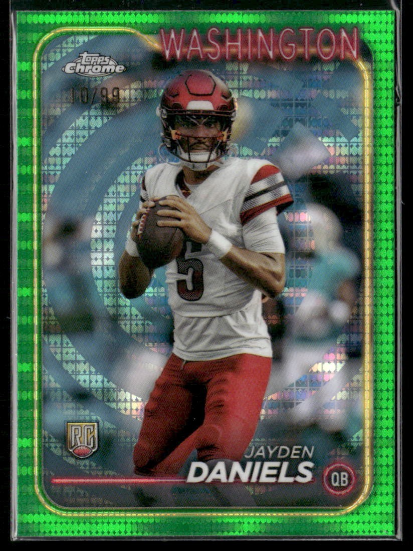 2024 Topps Chrome - Jayden Daniels #201 Green Sonar Refractor /99 RC