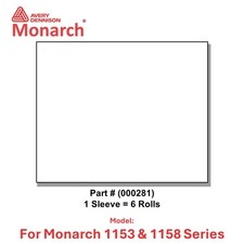 Genuine Monarch 1153  1158 White Labels 8 Rolls - Authorized Dealer 000281 