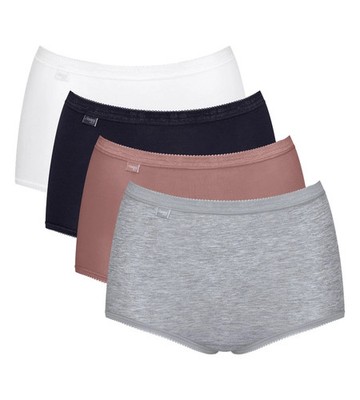 Sloggi Basic+ Maxi Slip Slips Pants 4er Pack 95% Baumwolle - Größe UK 12