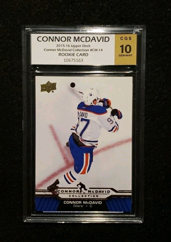 *CONNOR MCDAVID* 2015-16 Upper Deck Collection #CM-14 *CGS 10* RC Rookie Card