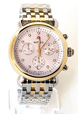MICHELE SWISS CHRONO DIAMOND 2 TONE  STAINESS WATCH, MWW03D000052, NEW IN BOX