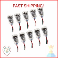 GutReise 10 Pack LED Screw-Mount E10 Small Bulbs Holder with Wire Socket for Hom