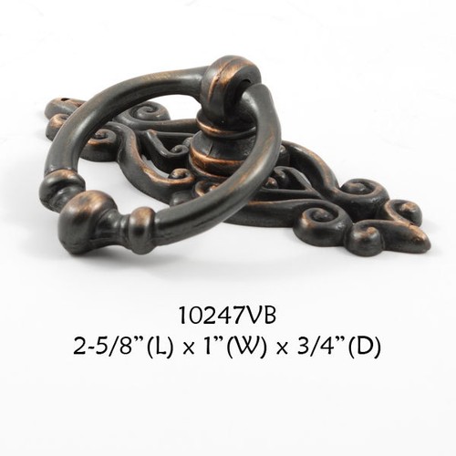 FURNITURE Hardware Drawer Ring Pull Venetian Bronze with Backplate - 第 1/1 張圖片