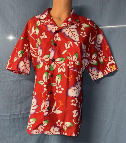 True Vintage Hawaiian Maui Trading Co. Aloha Shirt Bright W/ Parrots Sz M Cotton - Picture 2 of 9