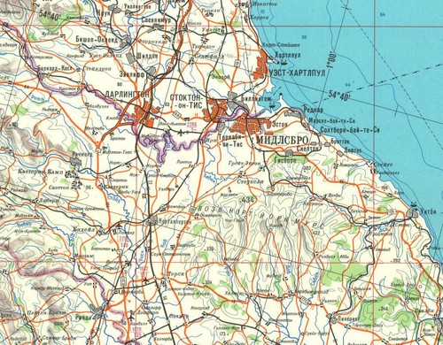 Russian Soviet Military Topographic Map - BIRMINGHAM (UK) 1:500 000, ed.1972 - Picture 5 of 6