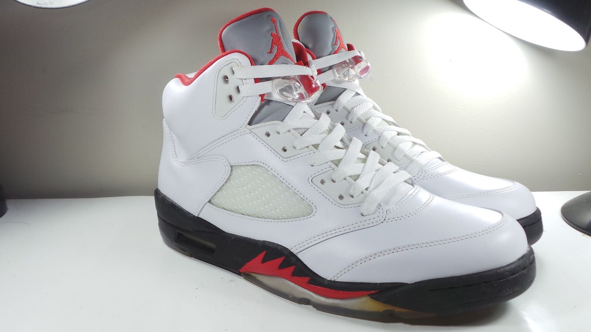Size 11 - Air Jordan 5 Retro 2013 White Fire Red for sale