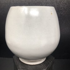 Charles Vyse Stoneware Vase Plain Matt Grey 11.5cm Tall Terracotta Band #2612