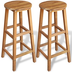Acacia Wood Counter Stools Set Of 2 Bar Oil Finished Kitchen Image Is Loading Acacia Wood Counter Stools Set Of 2 Bar