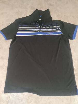 Polo Hemd IZOD LPoloshirt Golfshirt Schwarz gestreift