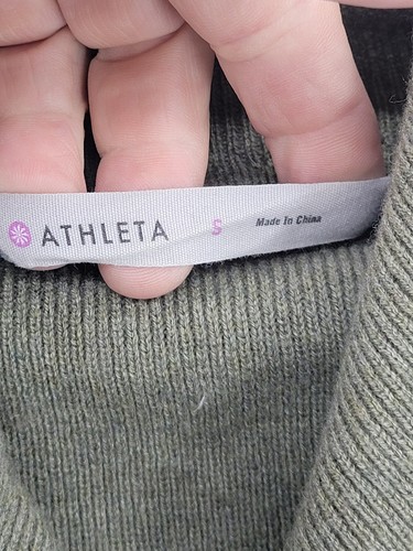 Athleta Pullover Damen Small Fair Isle Nordic Wasserfallausschnitt Wollmischung Boho Pulli - Bild 4 von 9
